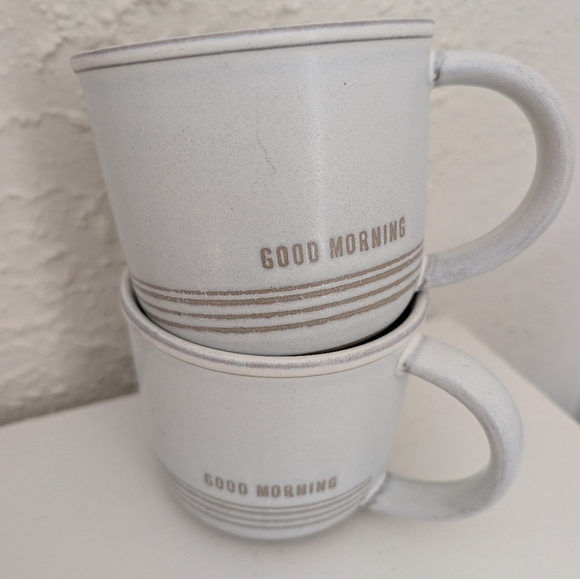 Hearth & Hand Other - Hearth & Hand Good Morning Stoneware Mug Set - White
